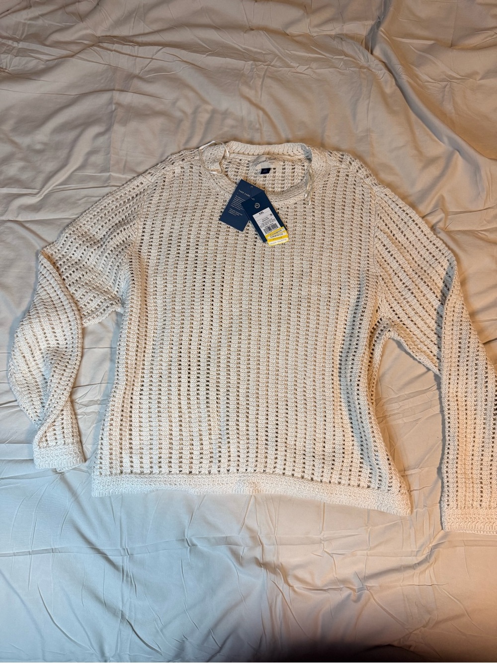 Women’s Cream Open-Knit Sweater